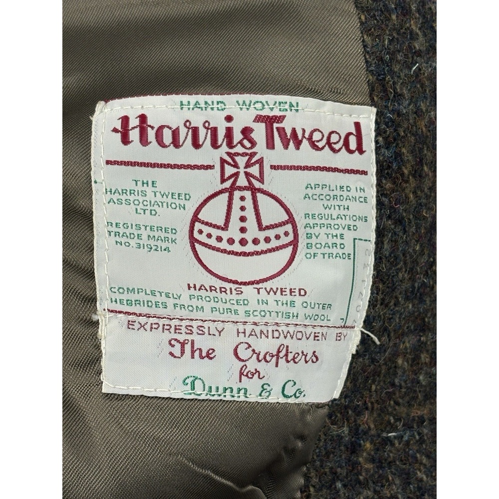 VTG Harris Tweed Dunn & Co Green/Brown/Rust Plaid Sport Coat 42R Great Britain - Picture 8 of 12